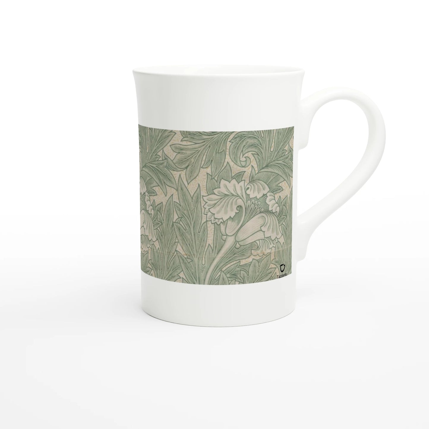 William Morris – Tulip, 1875 – Tazzarte fine porcelain mug, handle at right with the Tazzarte mark