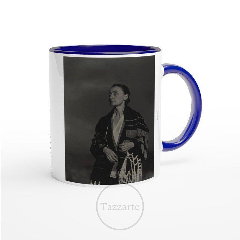 Georgia O'Keeffe Quote Mug - 'Best Woman Painter' Art Ceramic Mug with Iconic Portrait"