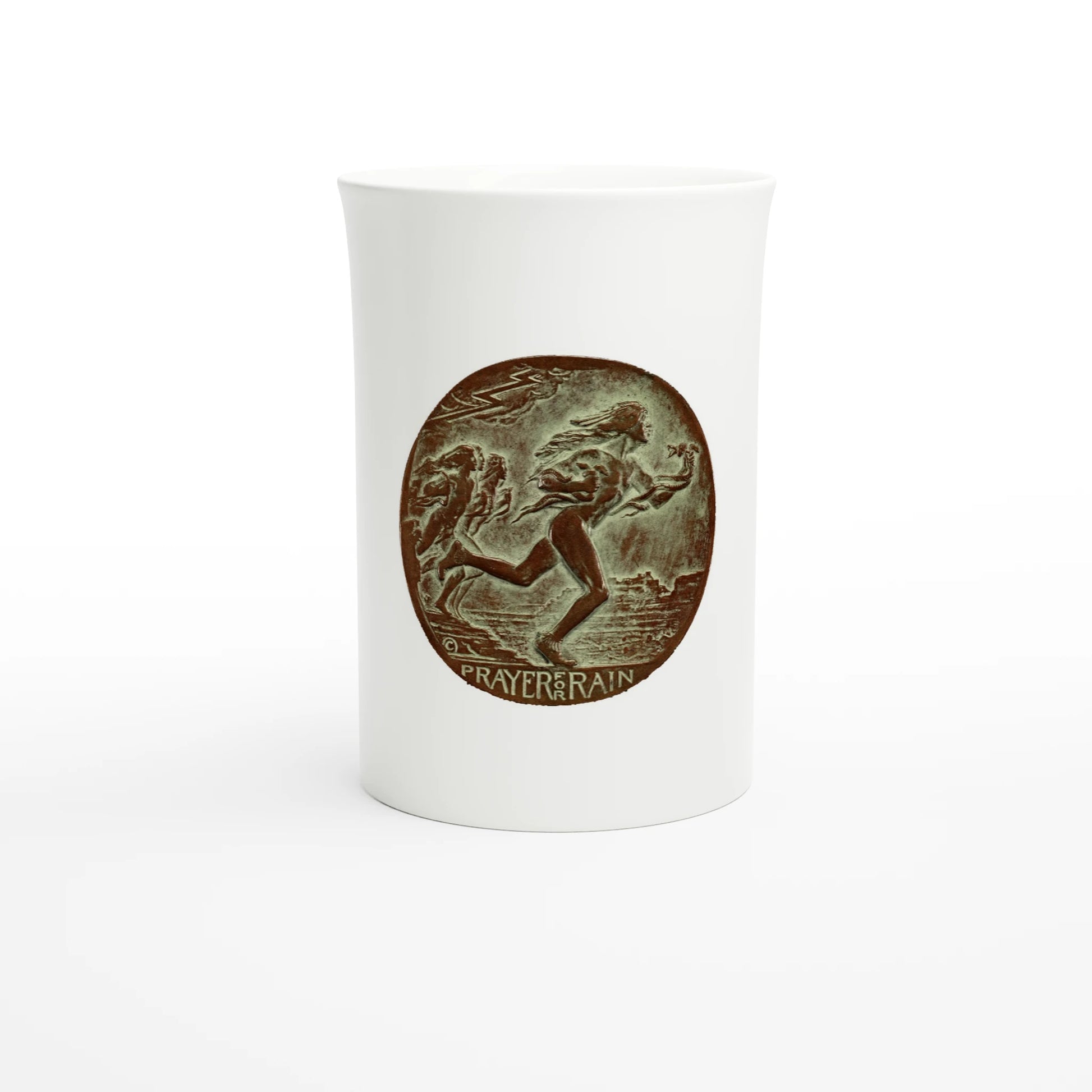 Hermon Atkins MacNeil – Hopi, Prayer for Rain, medal 1931 – Tazzarte fine porcelain mug, front view
