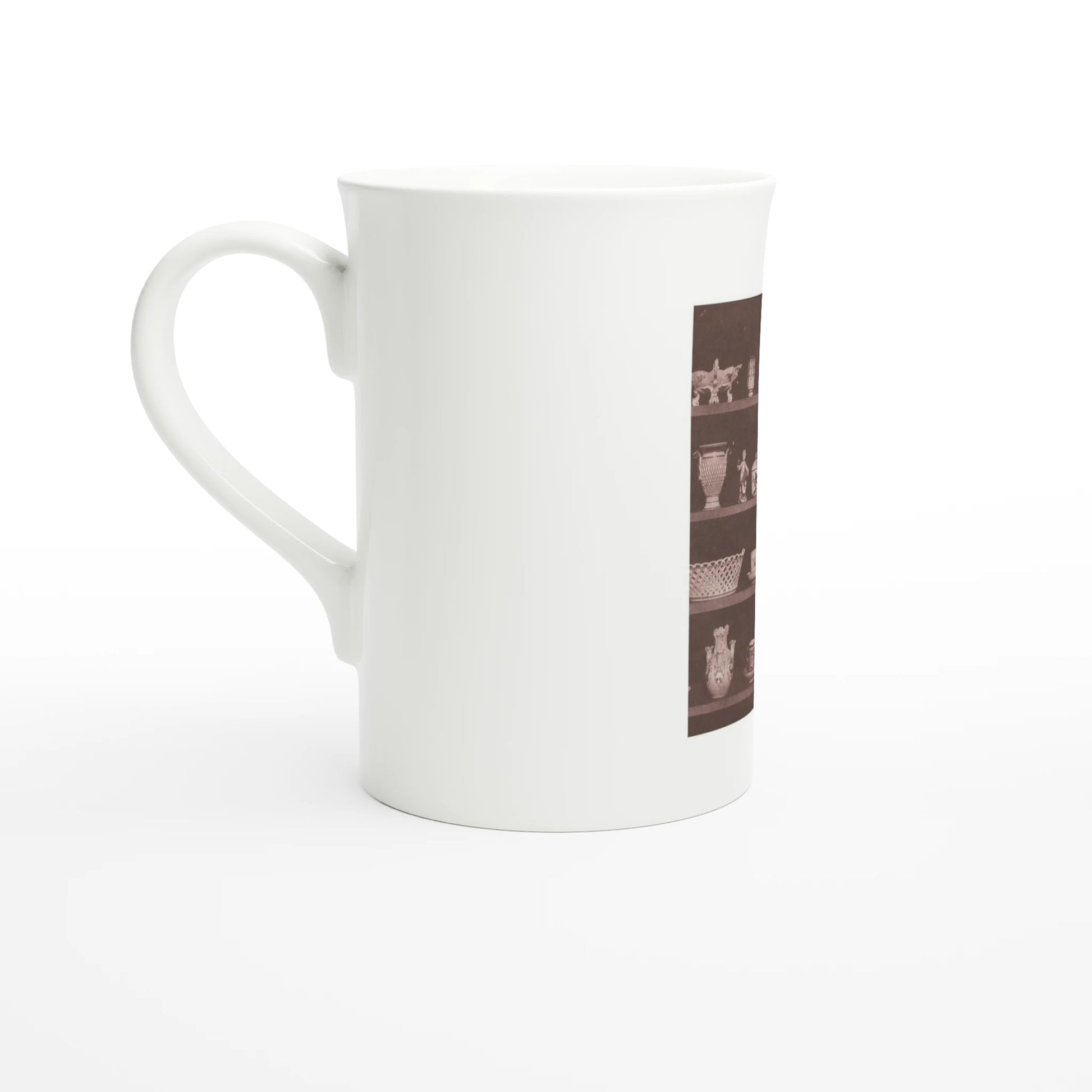 Tazzarte fine porcelain mug, side view with the handle