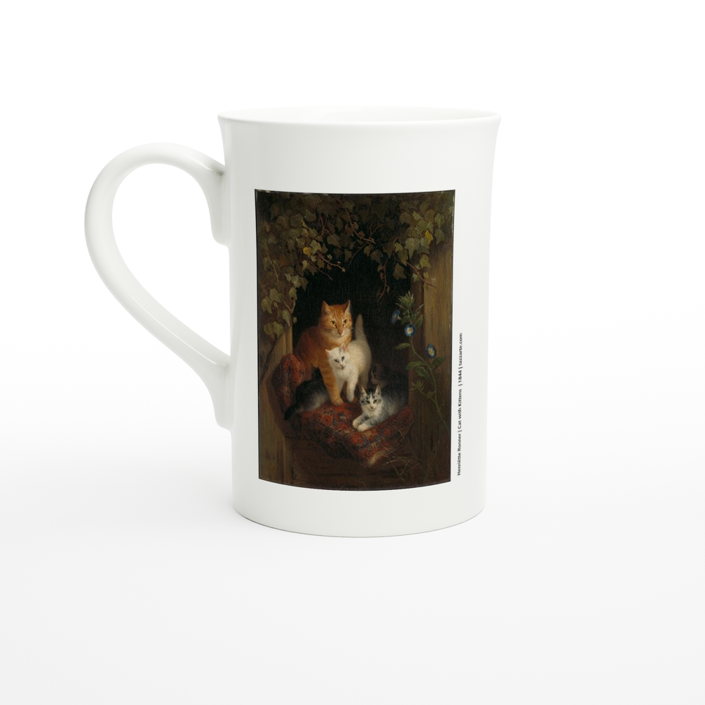 Henriëtte Ronner – Cat with Kittens Mug – close-up