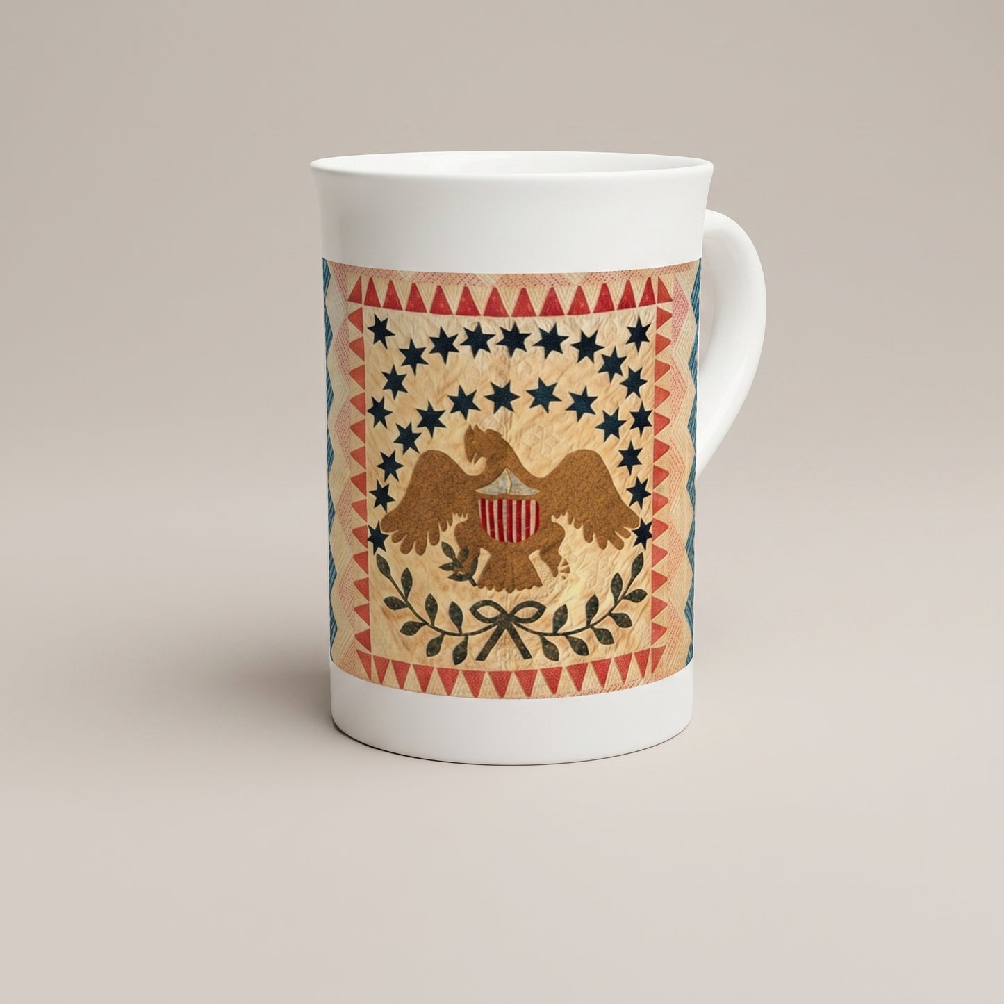 Eagle Quilt Mug – Twenty-Six Stars, 1837 – Tazzarte fine porcelain art mug
