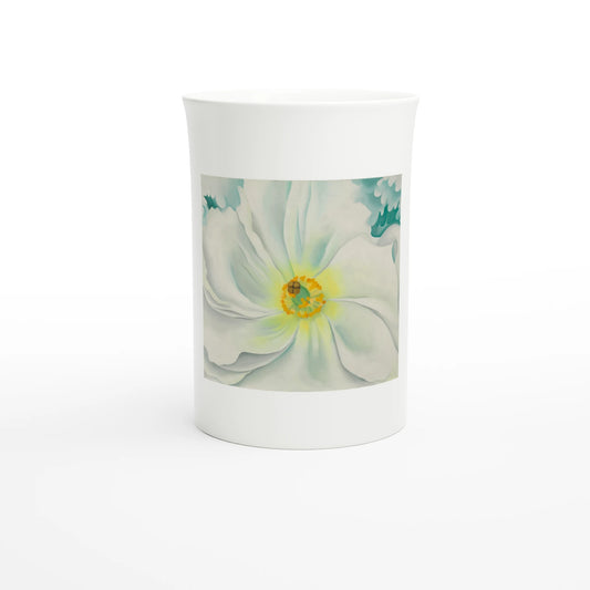 Georgia O'Keeffe – White Flower, 1929 – Tazzarte fine porcelain mug, front view with the whole painting