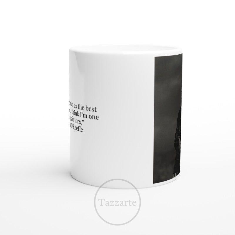 Georgia O'Keeffe Quote Mug - 'Best Woman Painter' Art Ceramic Mug with Iconic Portrait"