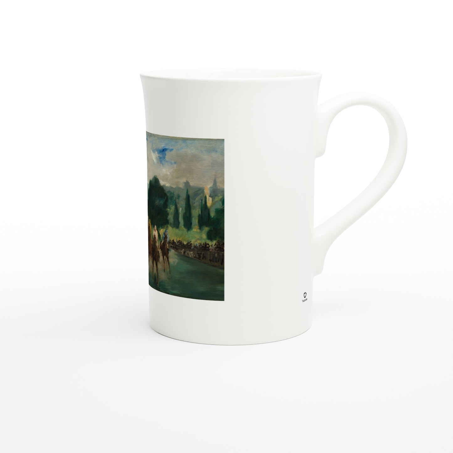 Édouard Manet – The Races at Longchamp, 1866 – Tazzarte fine porcelain mug, right view with the Tazzarte mark