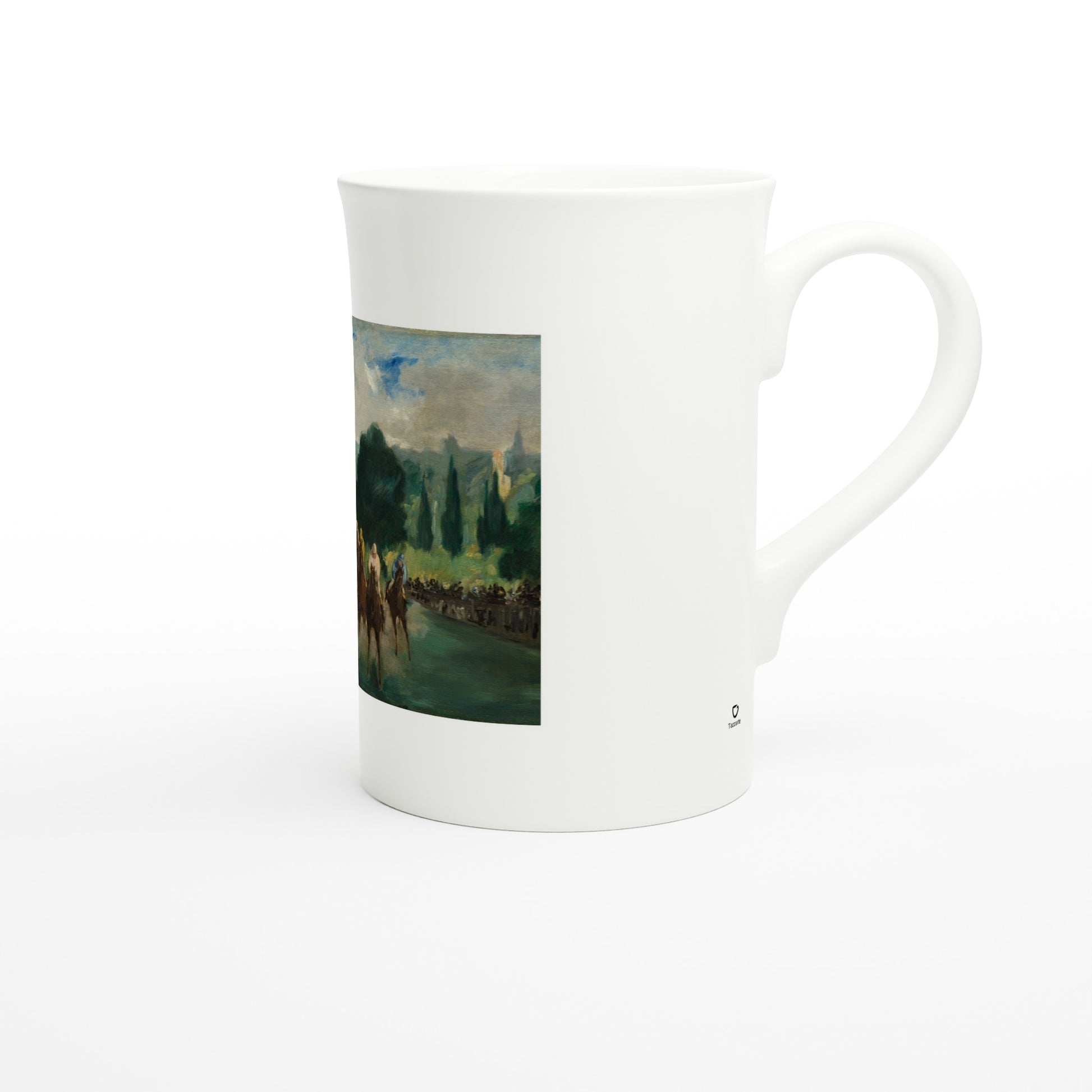 Édouard Manet – The Races at Longchamp, 1866 – Tazzarte fine porcelain mug, right view with the Tazzarte mark