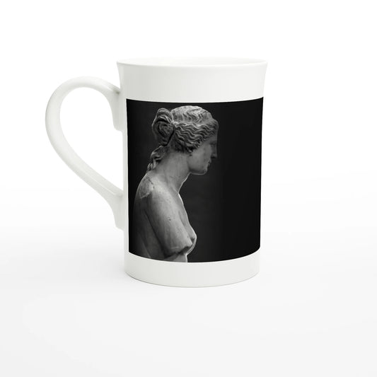 Venus de Milo, c. 130 BCE – Tazzarte fine porcelain mug, handle at left with the bust in profile