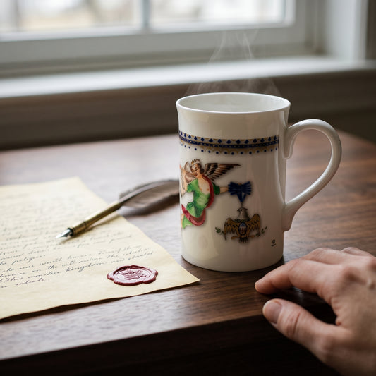 George Washington's Coffee Cup – Society of the Cincinnati, 1784 – detail view