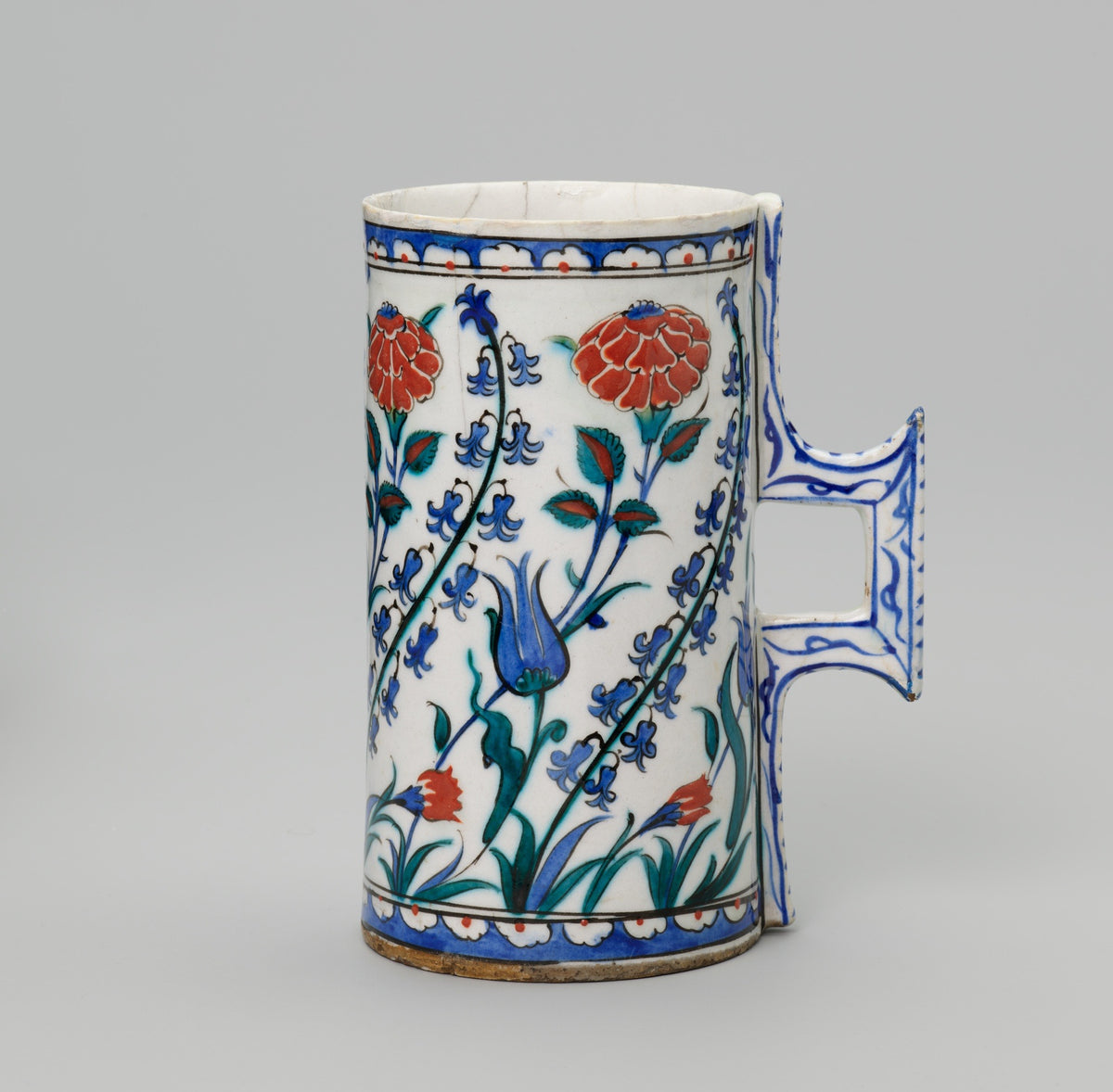 The original: Iznik tankard (hanap) with tulips, hyacinths, roses and carnations, late 16th century, The Art Institute of Chicago
